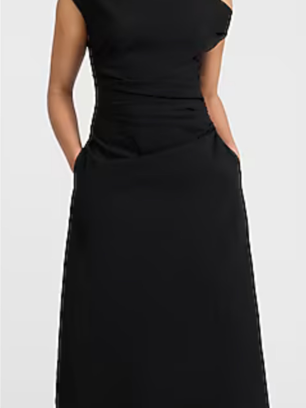 Express Black One-Shoulder Maxi with Pockets